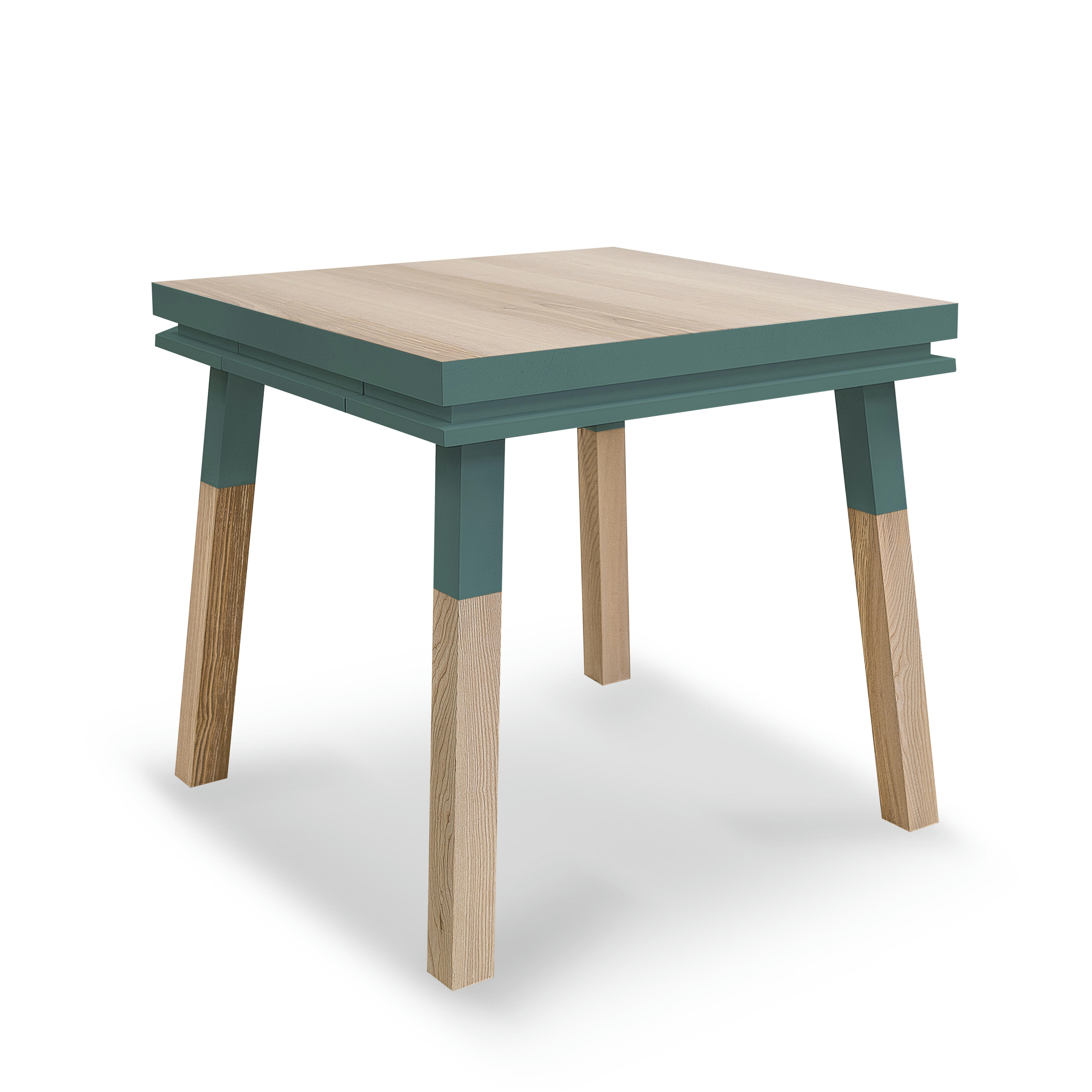 EGEE - Table de cuisine carrée avec tiroir 80 cm, 100% frêne massif