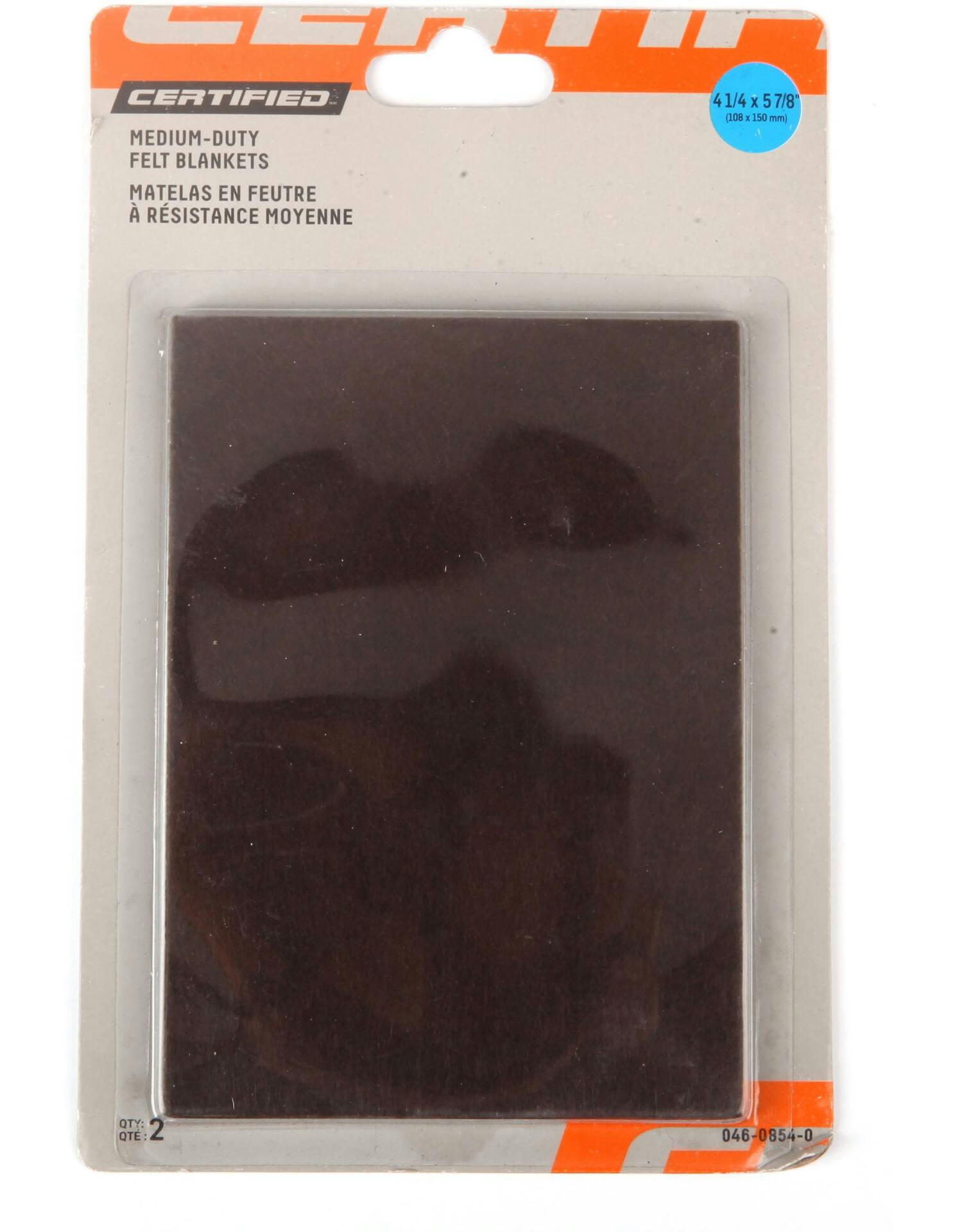 Medium Duty Felt, Self-Adhesive, Surface Protection, 4-1/4 x 5-7/8-in, Brown, 2-pc