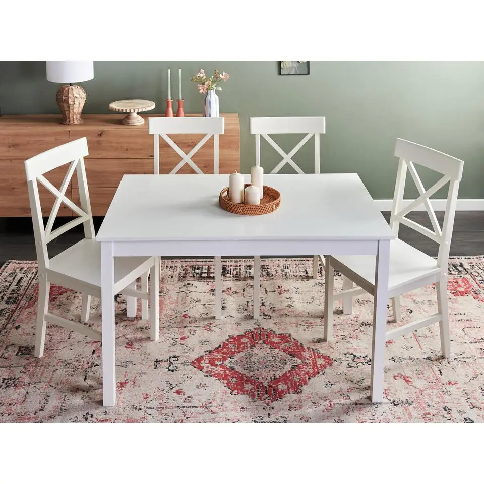 BARLEE - Eettafel - Wit - 119 x 73 cm - MDF