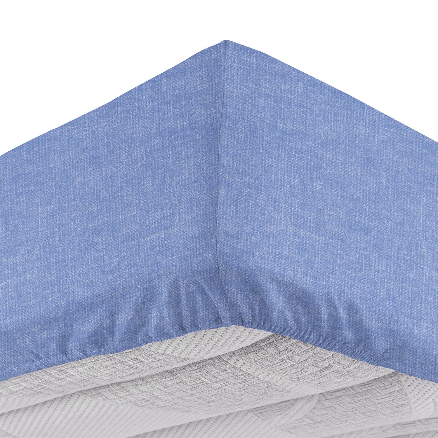 Lenzuolo con angoli matrimoniale blu cotone