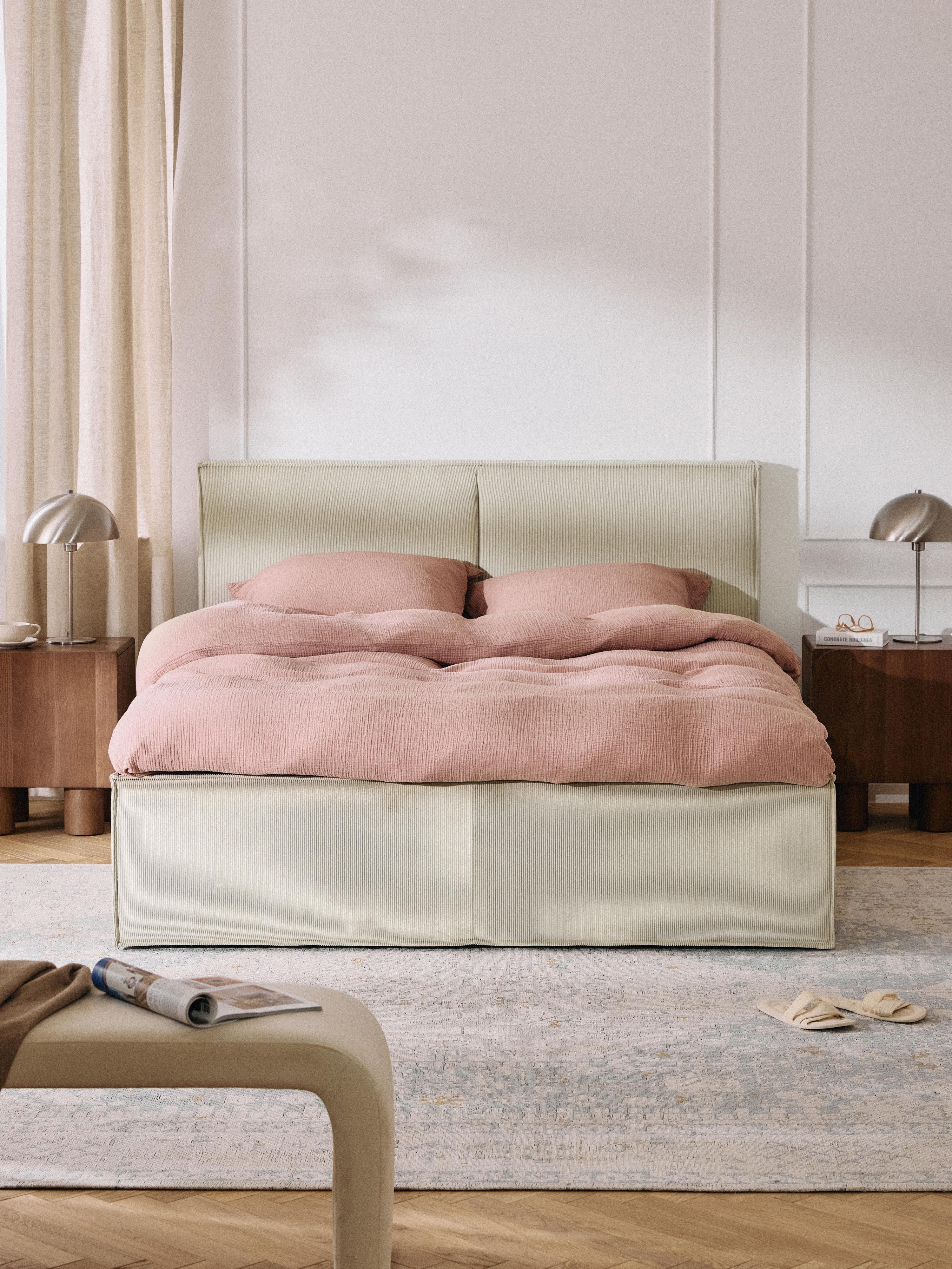 Cord-Polsterbett Dream mit Stauraum