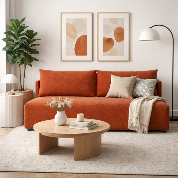 Kanapa LUNO z funkcją spania – Boucle, sofa do salonu quelle 54
