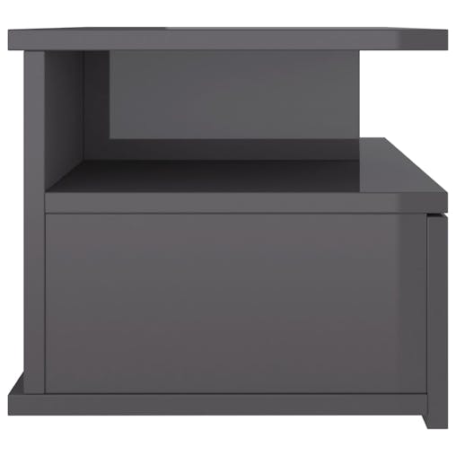 NNEVL Floating Nightstands 2 pcs High Gloss Grey 40x31x27 cm Chipboard