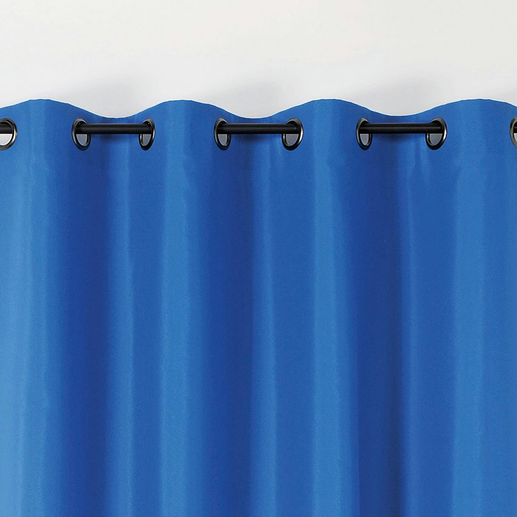 - Rideau double natte polyester bleu 135x240 cm