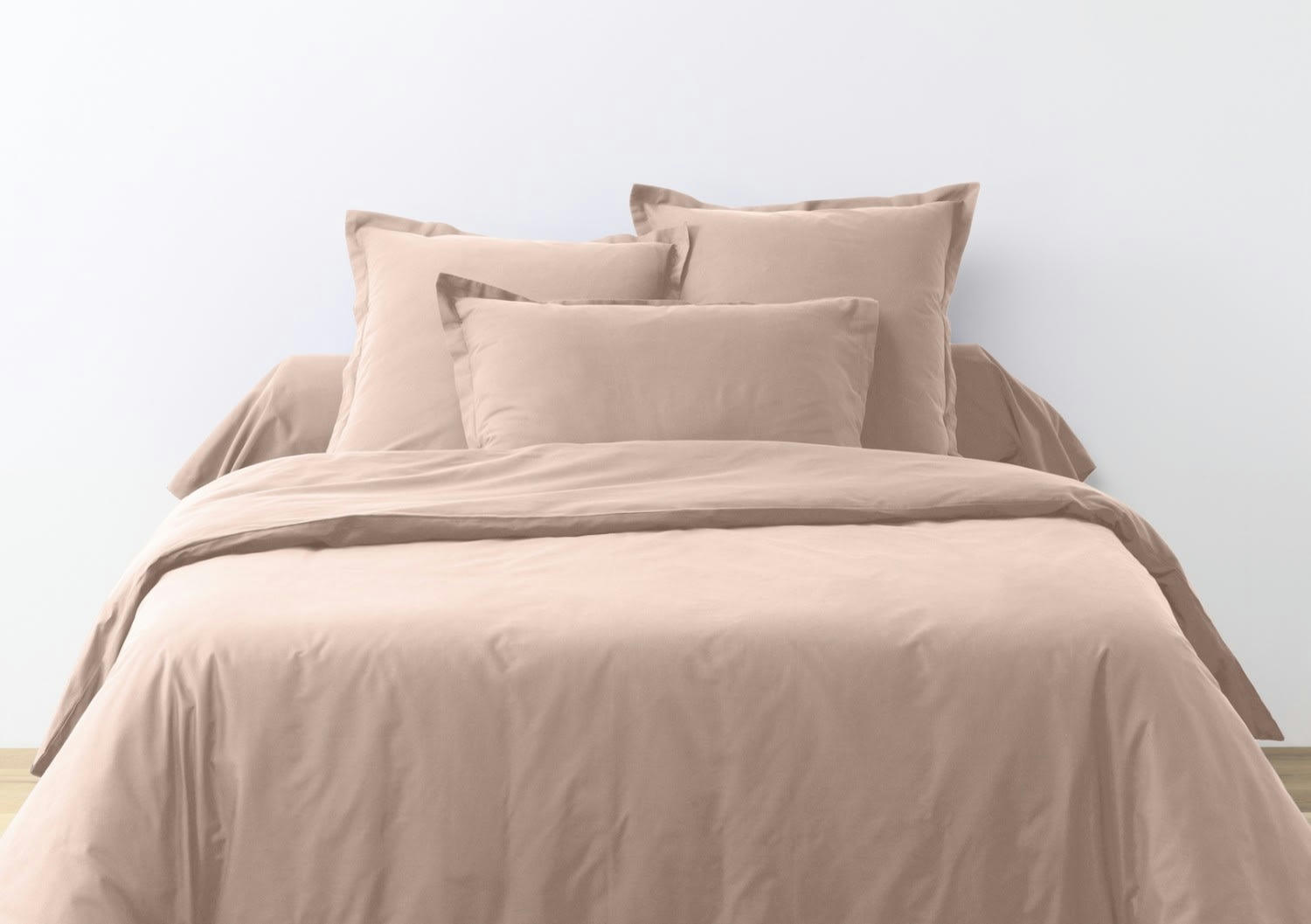 UNI BP - Parure housse de couette coton rose 200x200 cm