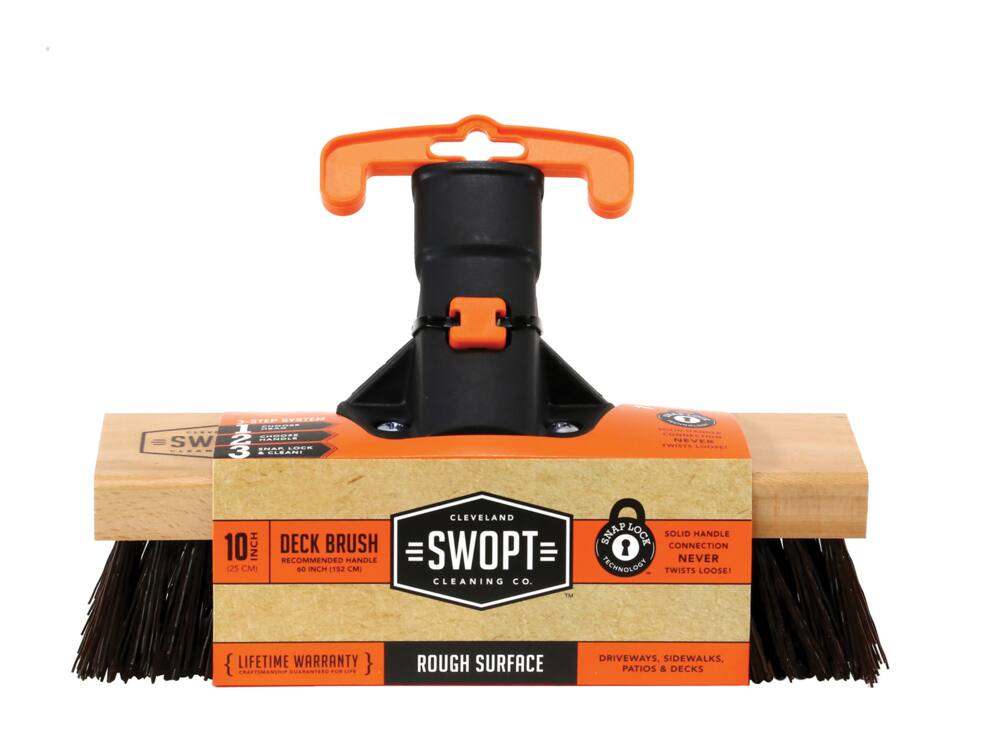 Swopt Premium Rough-Surface Heavy-Duty Push Broom Head Deck Brush, 10-in