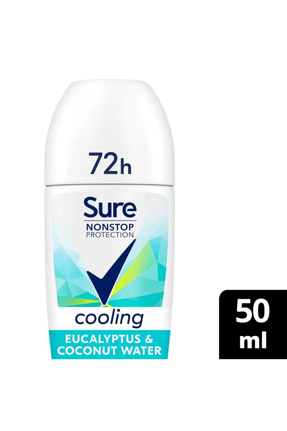 Sure Nonstop Protection Eucalyptus & Coconut Antiperspirant 50ml, 6pk
