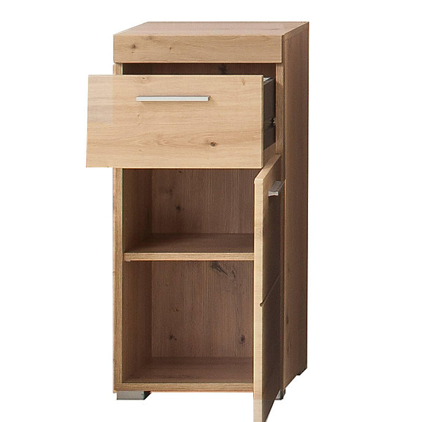 Meuble bas - Mélaminé chêne - Naturel - 37 - 79 - 31 cm