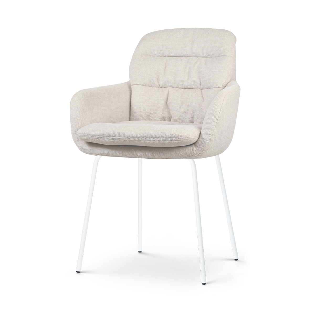 Nolon Nora-Mia Eetkamerstoel Beige - met Armleuning - Wit