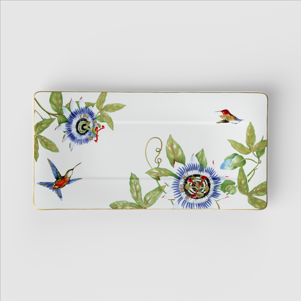 Amazonia Serving Platter - Multi-colored, 17.6'' x 8.9'', Premium Bone Porcelain
