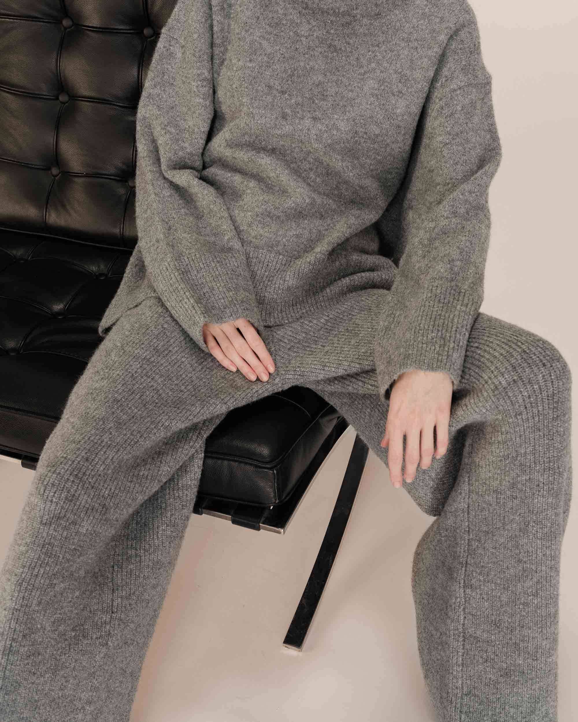 Pantalon en maille gris Taxton