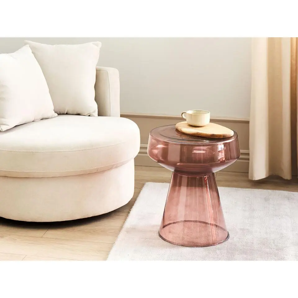 LAGUNA - Bijzettafel - Donkerrood - Glas