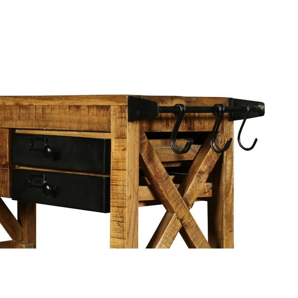 Barschrank »RAVI«, Holz/Stahl, Natur