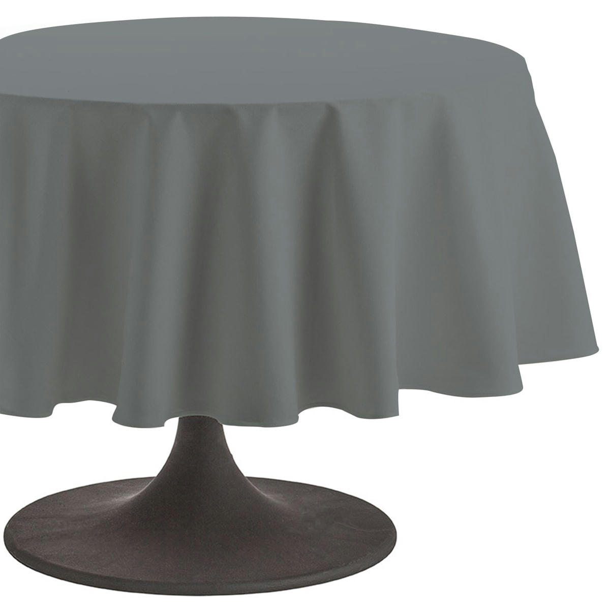 CAMBRAI - Nappe en coton traitee teflon anthracite 180x180