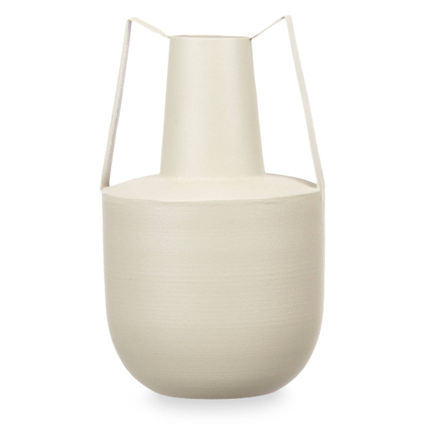 Wazon metalowy w pastelowym kolorze z uchwytami, 21 cm