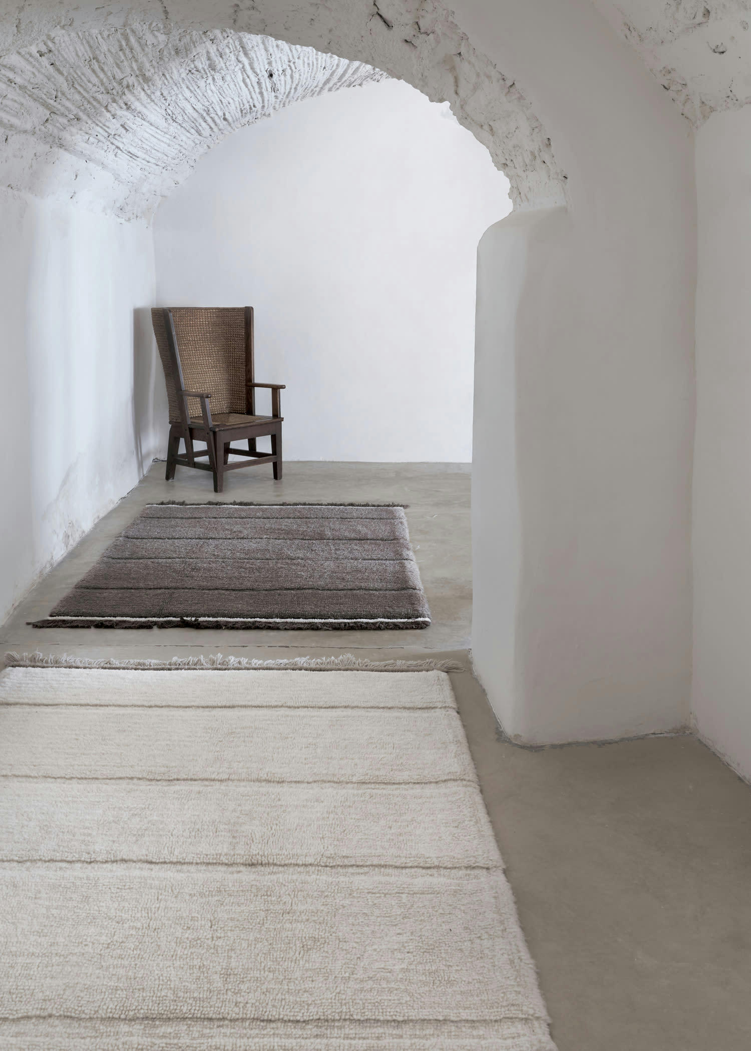 SHEEP OF THE WORLD - Tapis lavable en laine marron 80x230