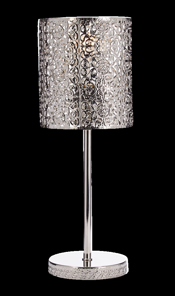 CANVAS Atlas Metal Flower Shade Table Lamp, 15-in, Polished Nickel