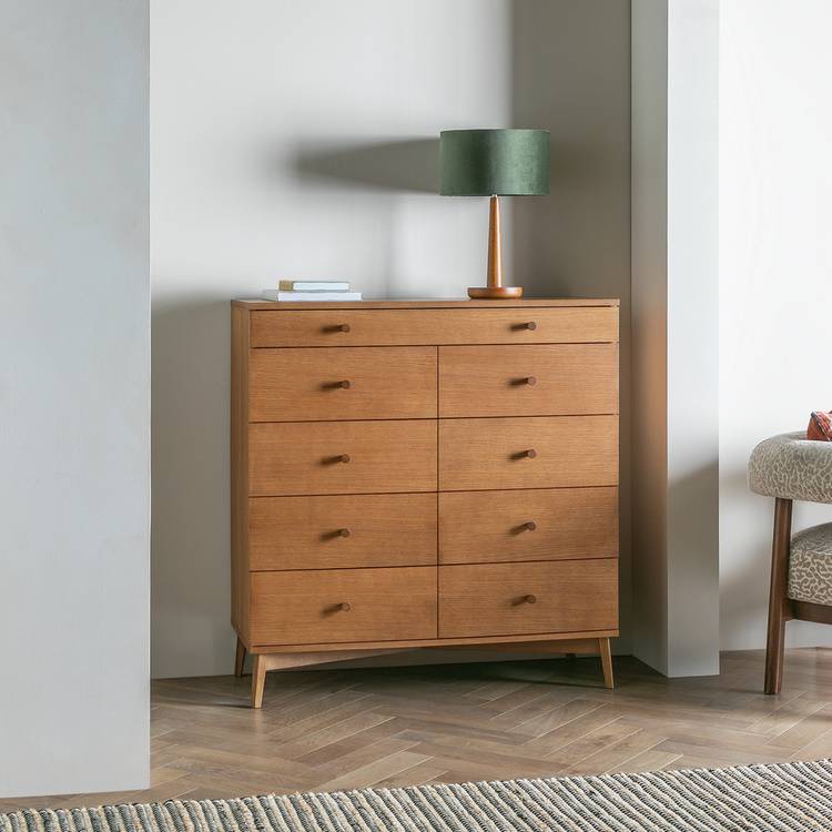Habitat Kirk Oak 9 Drawer Chest - Natural