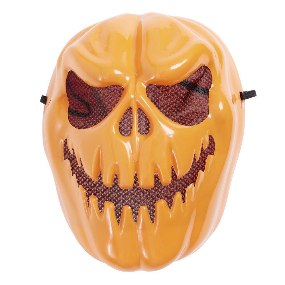 Masque Halloween adulte citrouille orange et noir
