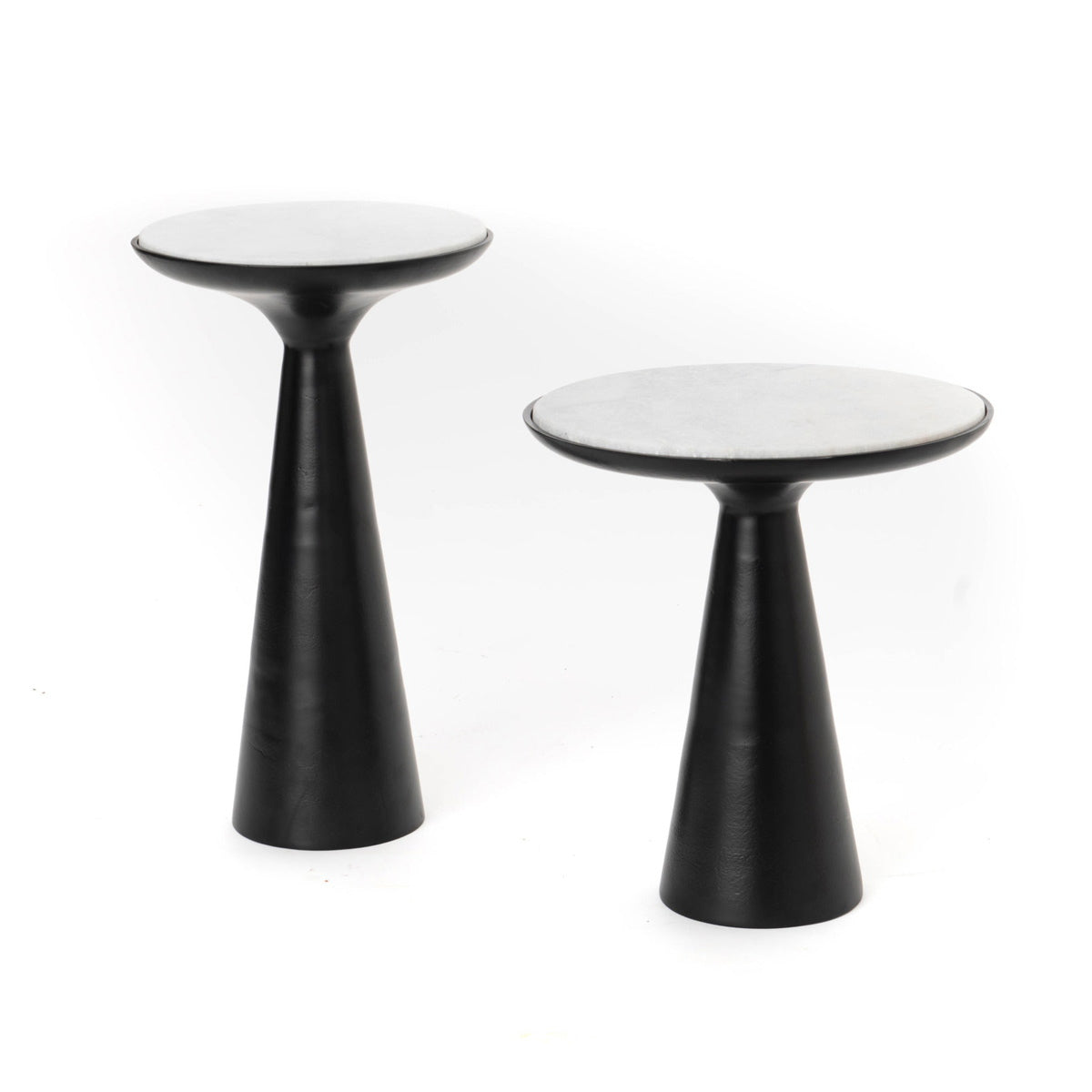 StarFurn Bijzettafel Essy - Rond Zwart Marmer - 46x46x50cm