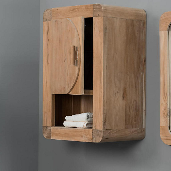 Meuble de salle de bain armoire de toilette en teck Rétro 44cm