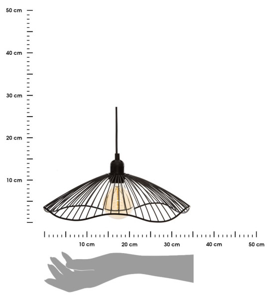 Lampa wisząca Galt metalowa czarna 34 cm dekoracyjna sufitowa
