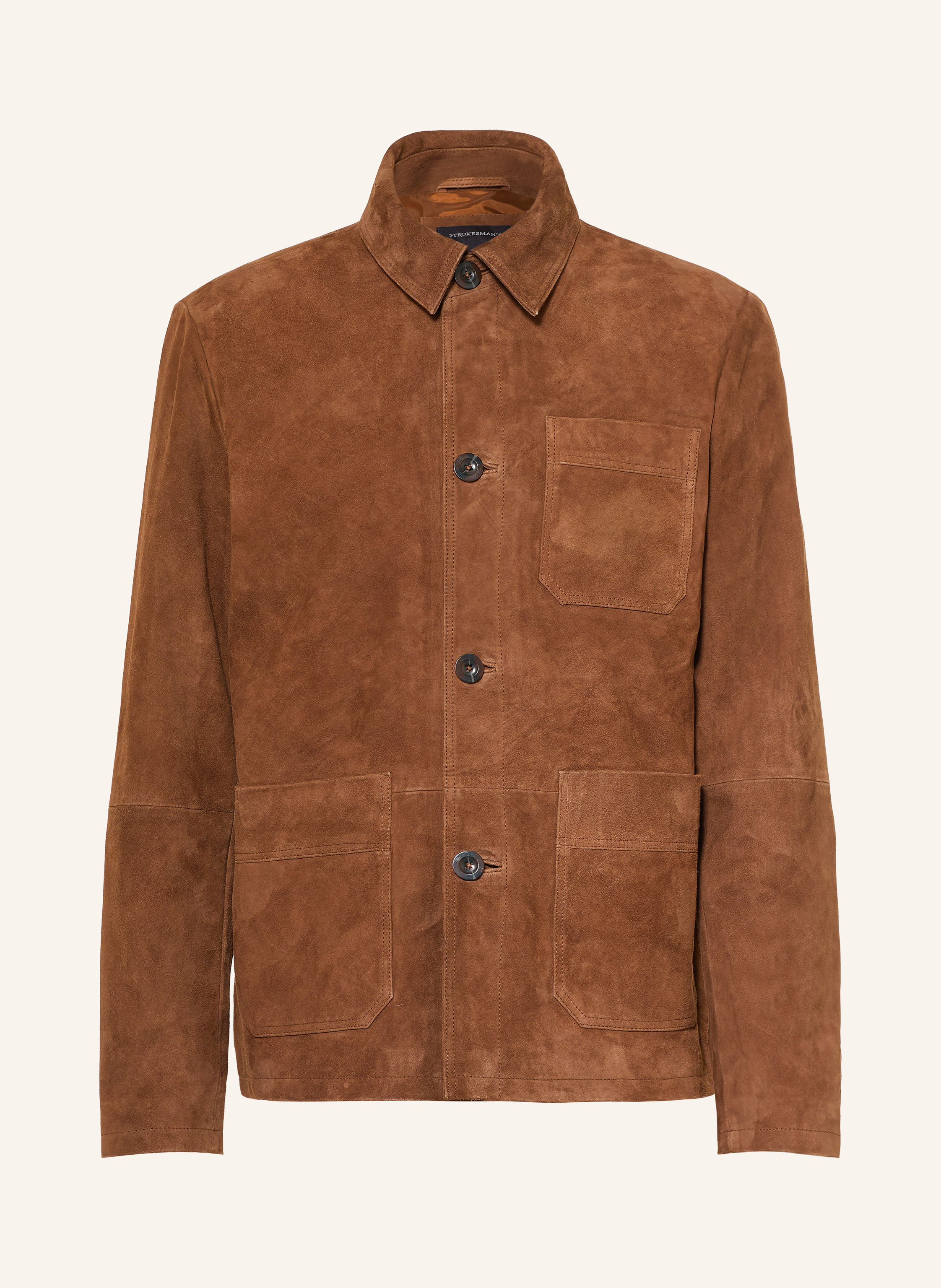 STROKESMAN'S Leder-Overshirt