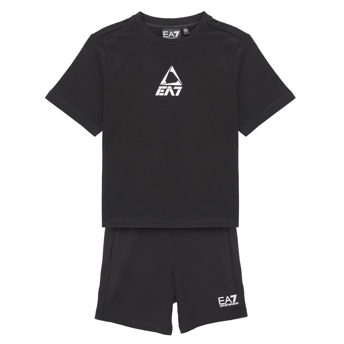 Emporio Armani EA7 - TRAIN LOGO SERIES BOY KIT TEE-SHORTS FREE - Black