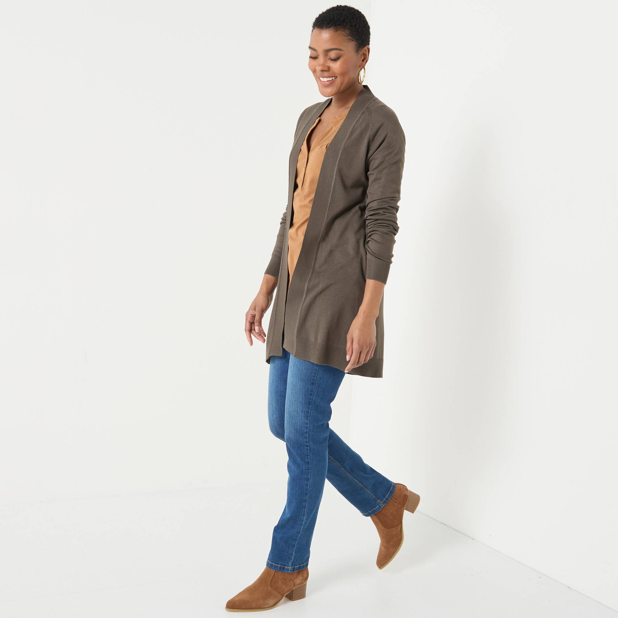 Gilet porter ouvert, manches longues