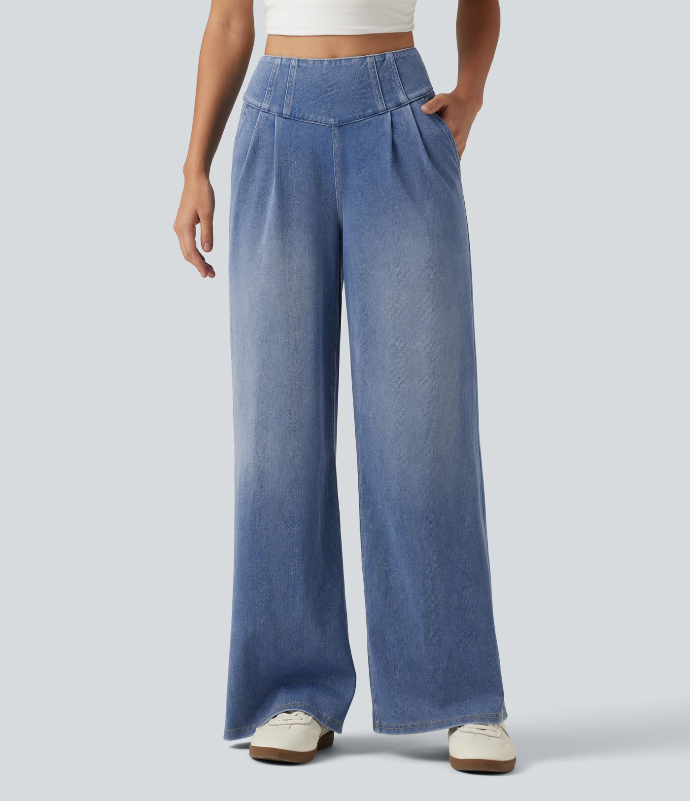 Jean large Halara Flex™ taille haute avec poches