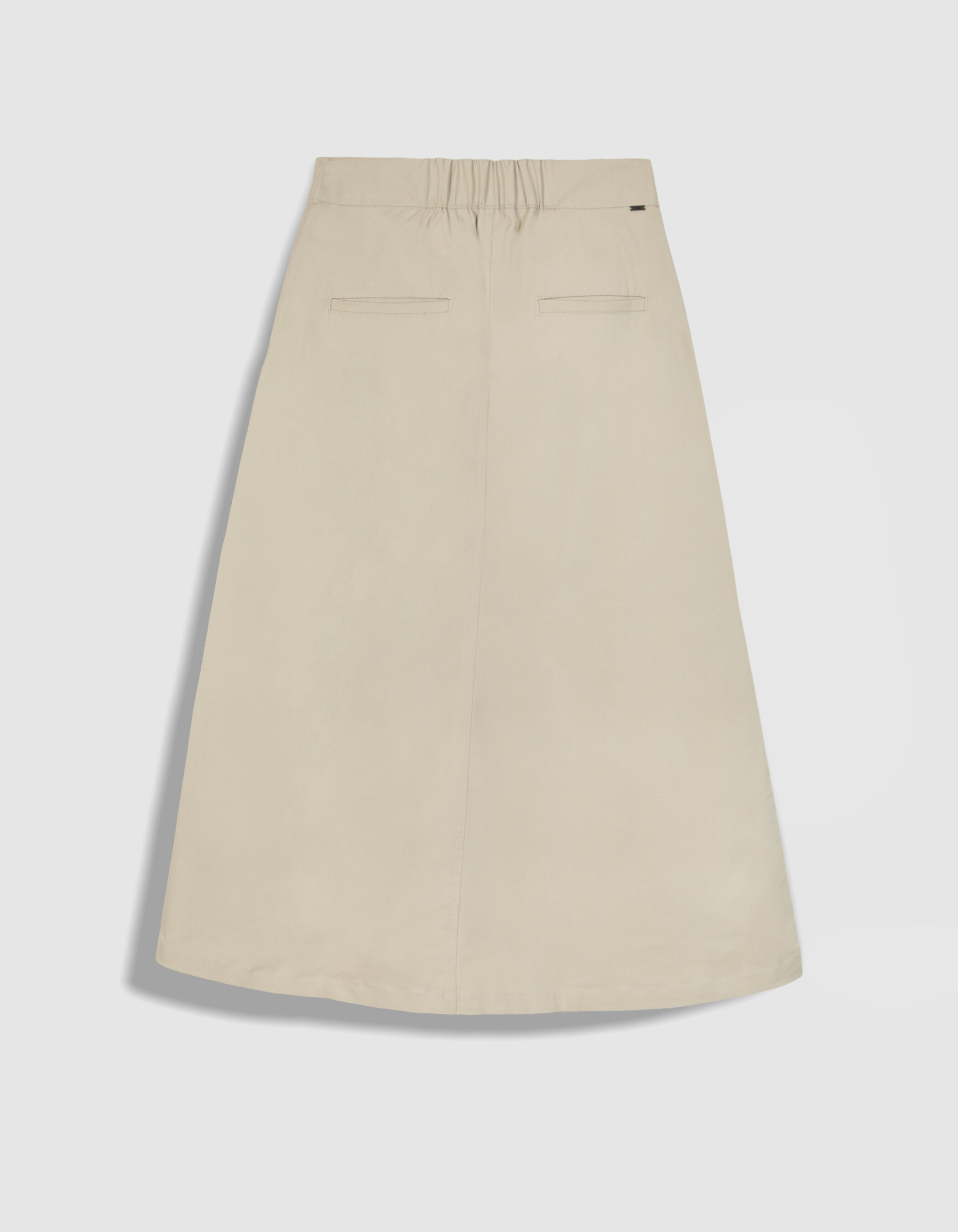 Jupe midi beige détails plis Femme