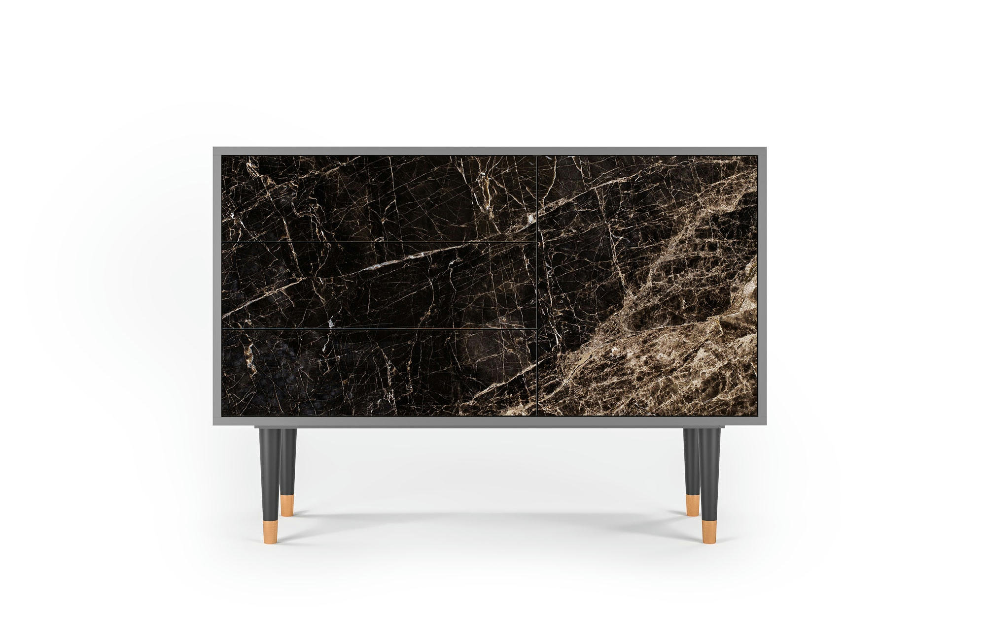 NIGHT ABYSS - Buffet  noir 3 tiroirs et 1 porte L 115 cm