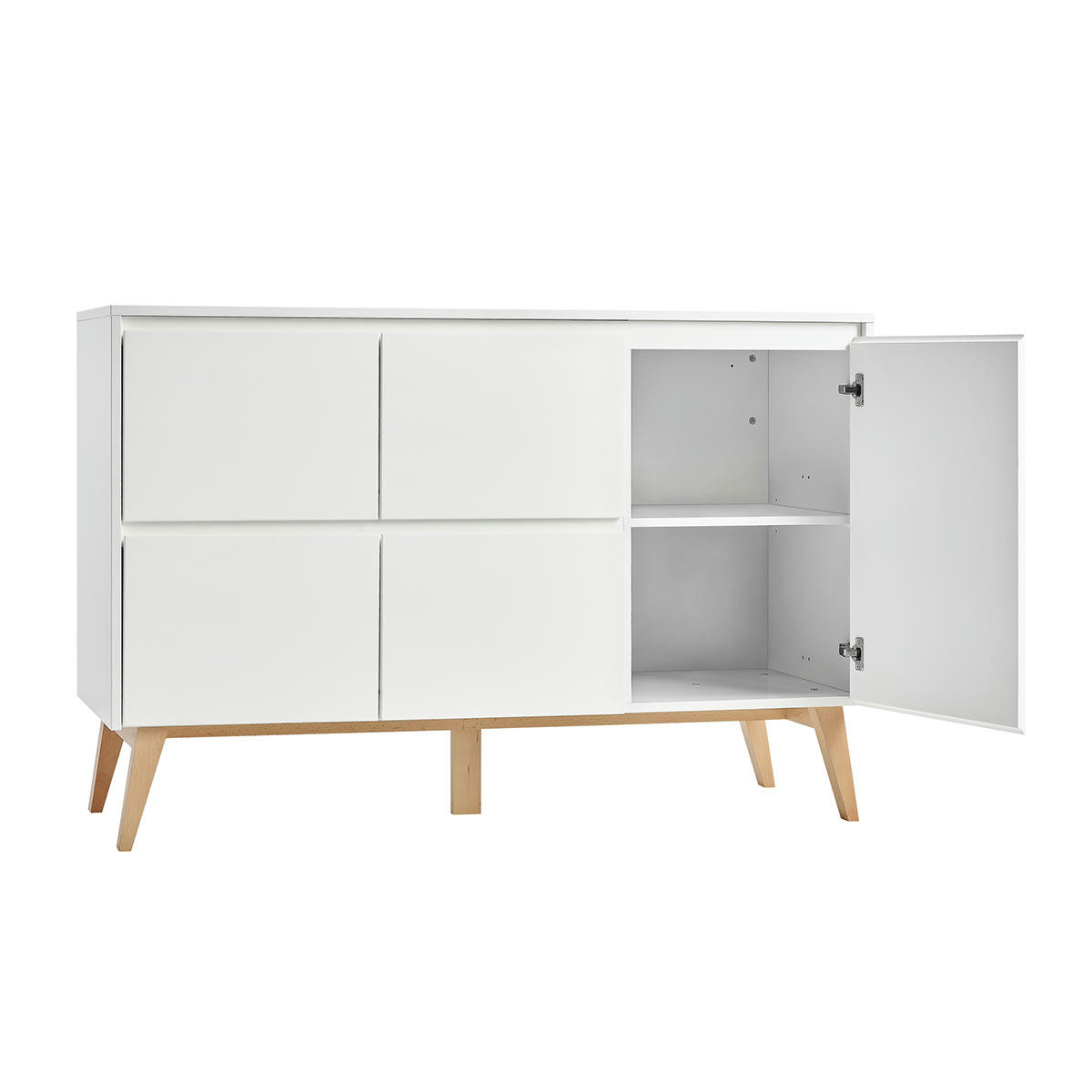 SWING - Commode 4 tiroirs 1 porte blanc naturel