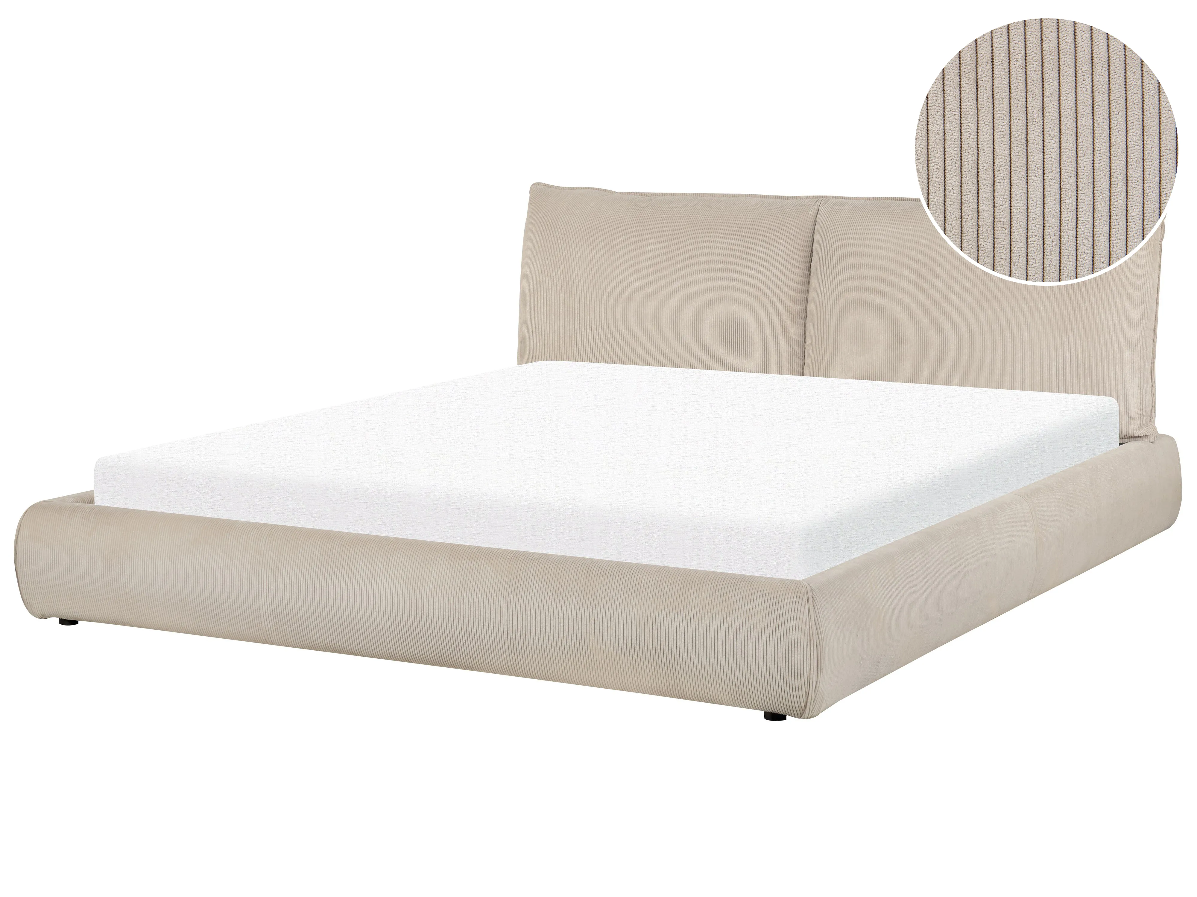 Waterbed Corduroy VINAY 180 x 200 cm (EU Super King) Taupe