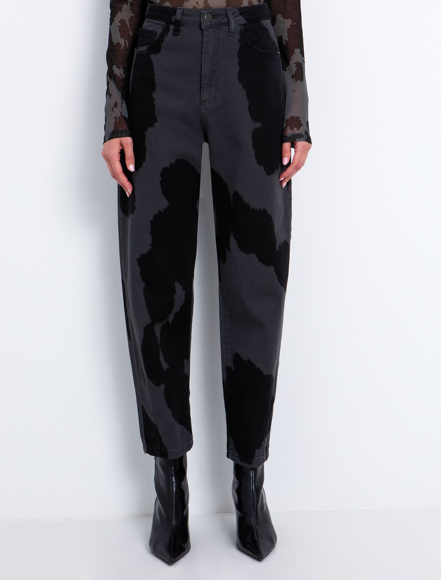 Cow print τζιν straight