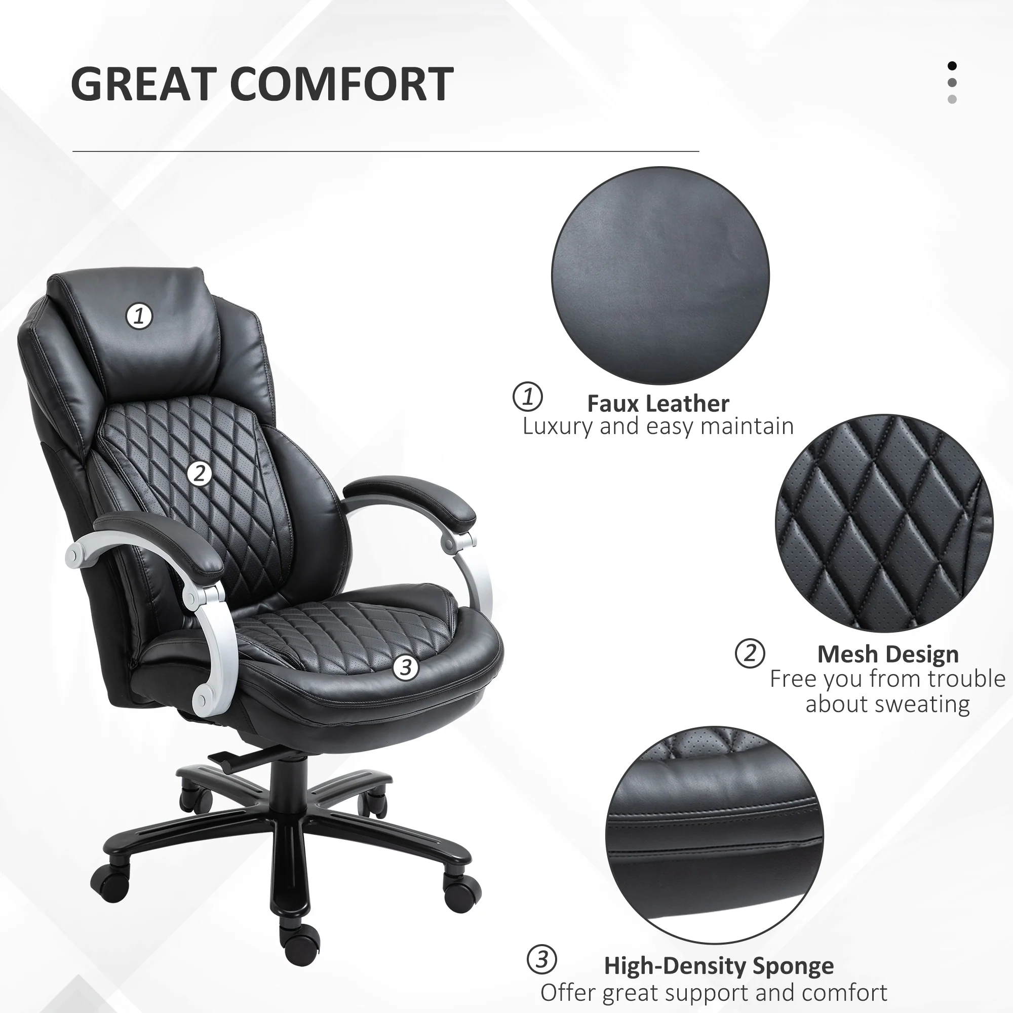 Comfortable and Adjustable Big and Tall Office Chair for Home and Office Use