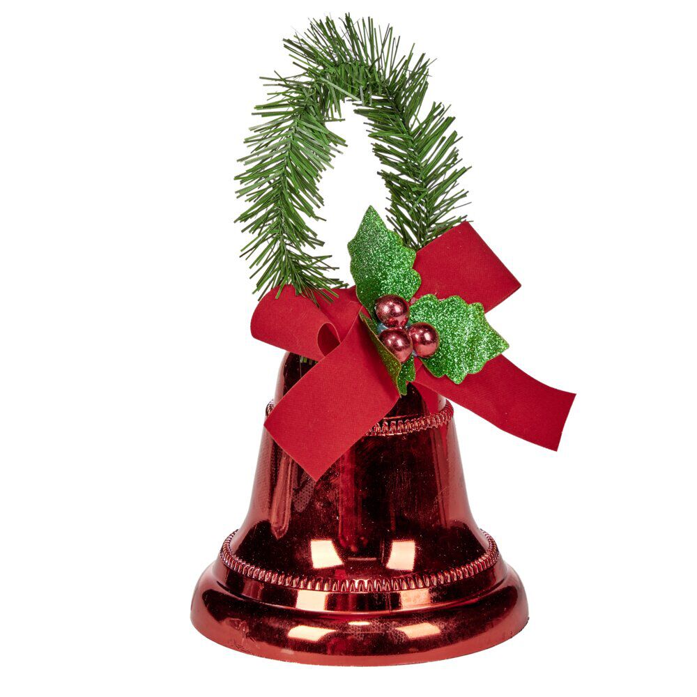 Cloche de No&euml;l rouge à suspendre H19cm