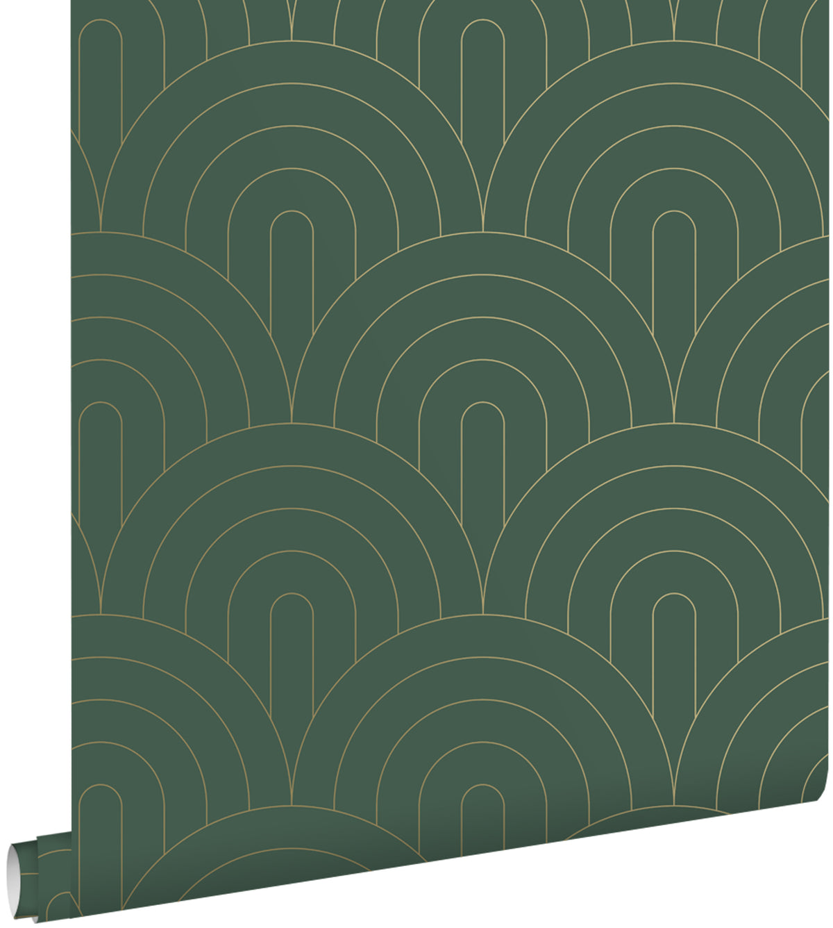 ESTAhome behang art deco motief smaragd groen - 53 cm x 10.05 m - 139744