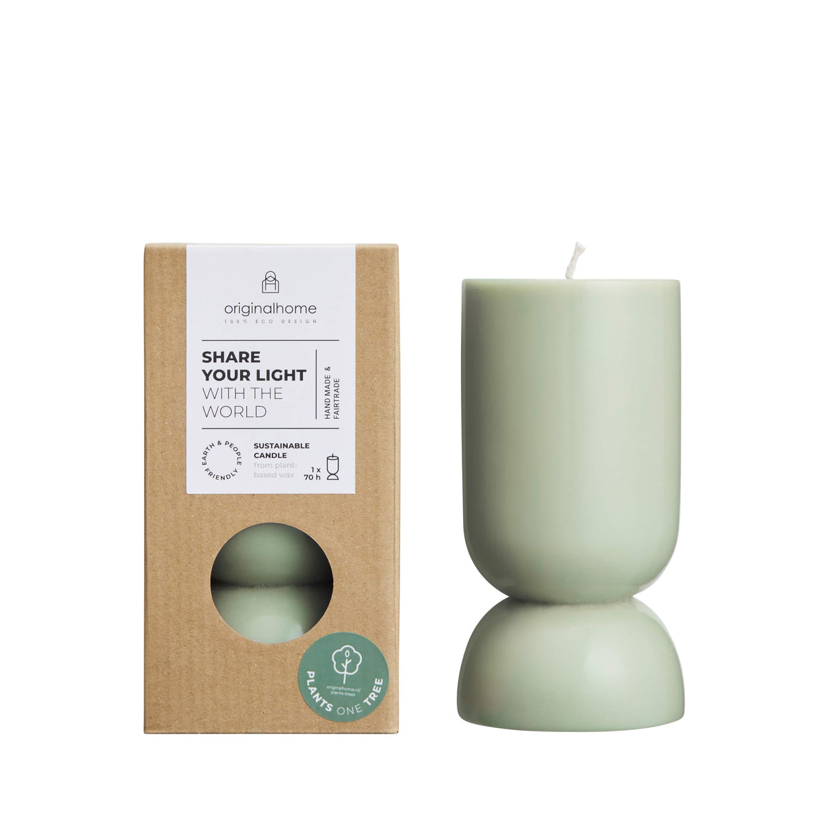 Originalhome kaars organische vorm - groen - S