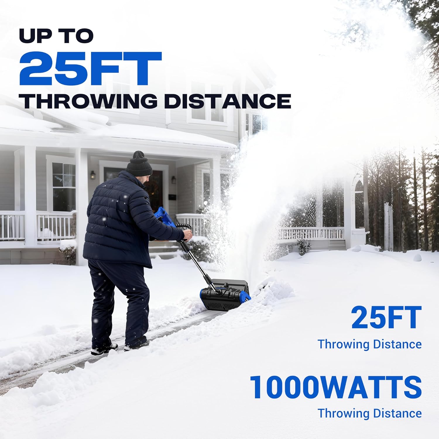 2 * 40V Electric Cordless Snow Shovel  13 Inch Brushless Electric Snow Blower with 2×4.0Ah Batteries & Fast Charger  13 Width  6 Depth  25FT Throw Distance Snow Shovel for Driveway  Patio