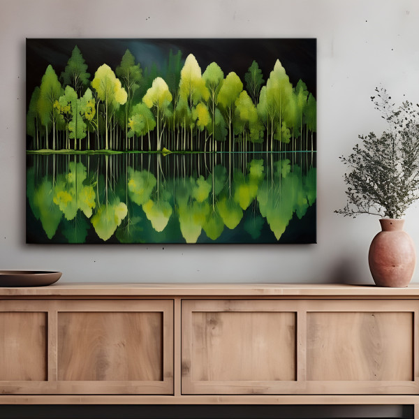 Feeby Obraz na płótnie, Las Natura Zielony Krajobraz 60x40