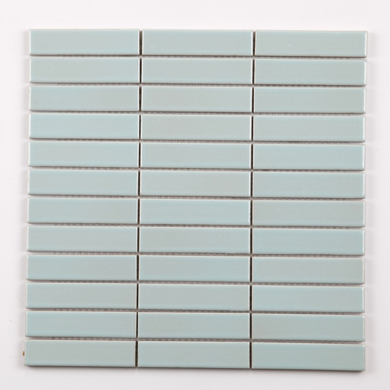 Carrelage mosaïque Calcite vert d'eau 29,6 x 29,6 cm