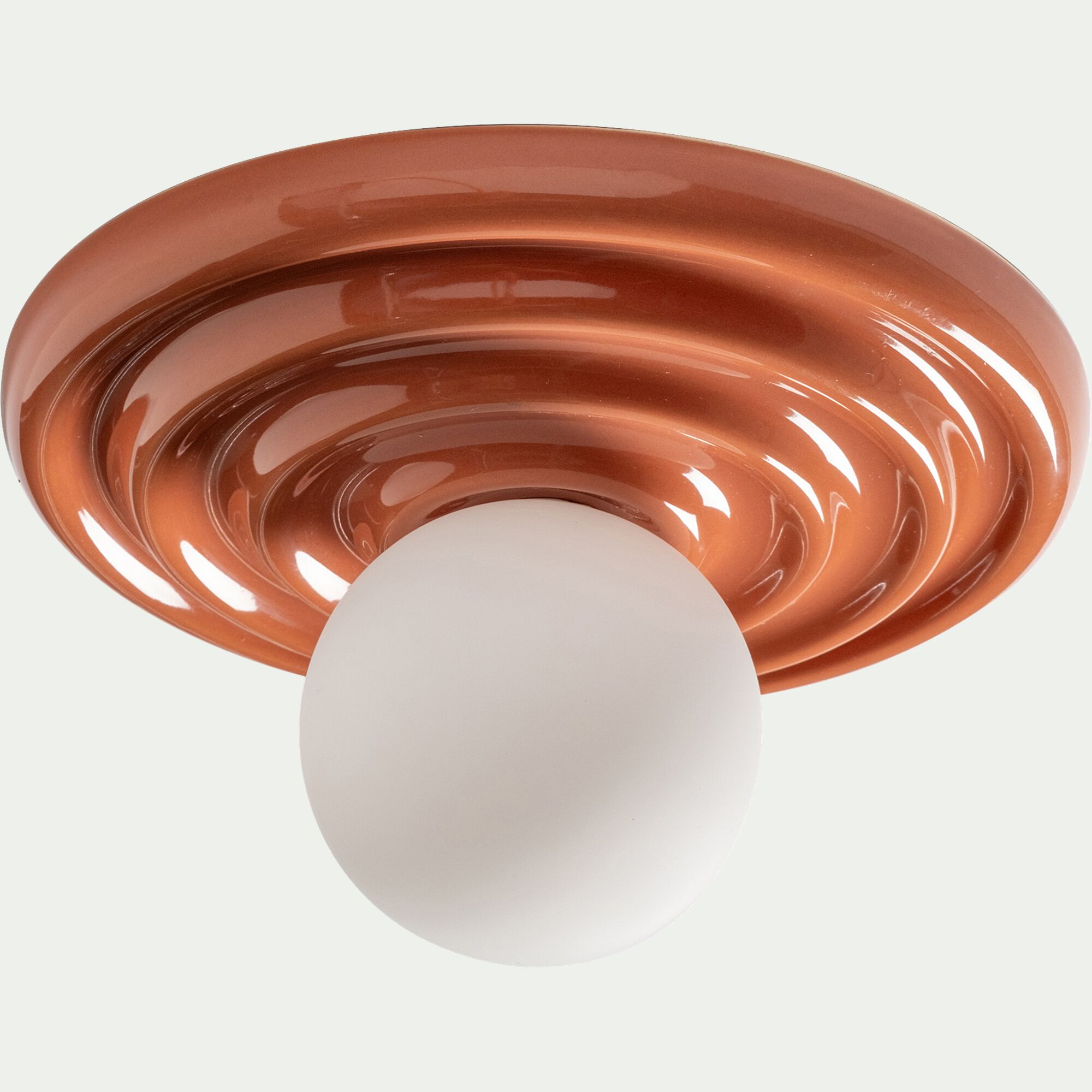LIPPUS - Applique murale électrifiée en grès - D24cm terracotta