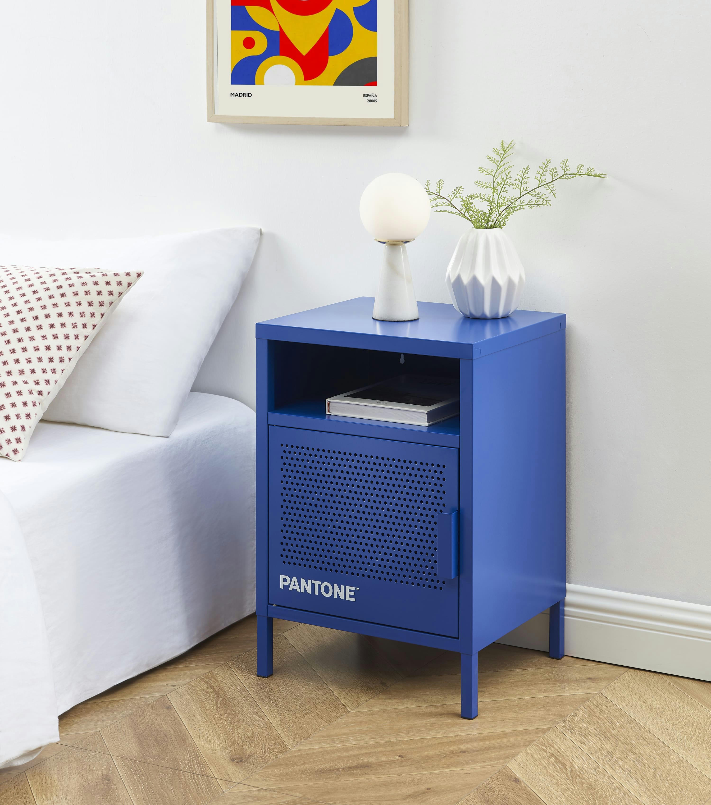 PANTONE - Table de chevet   métal bleu électrique 40cm