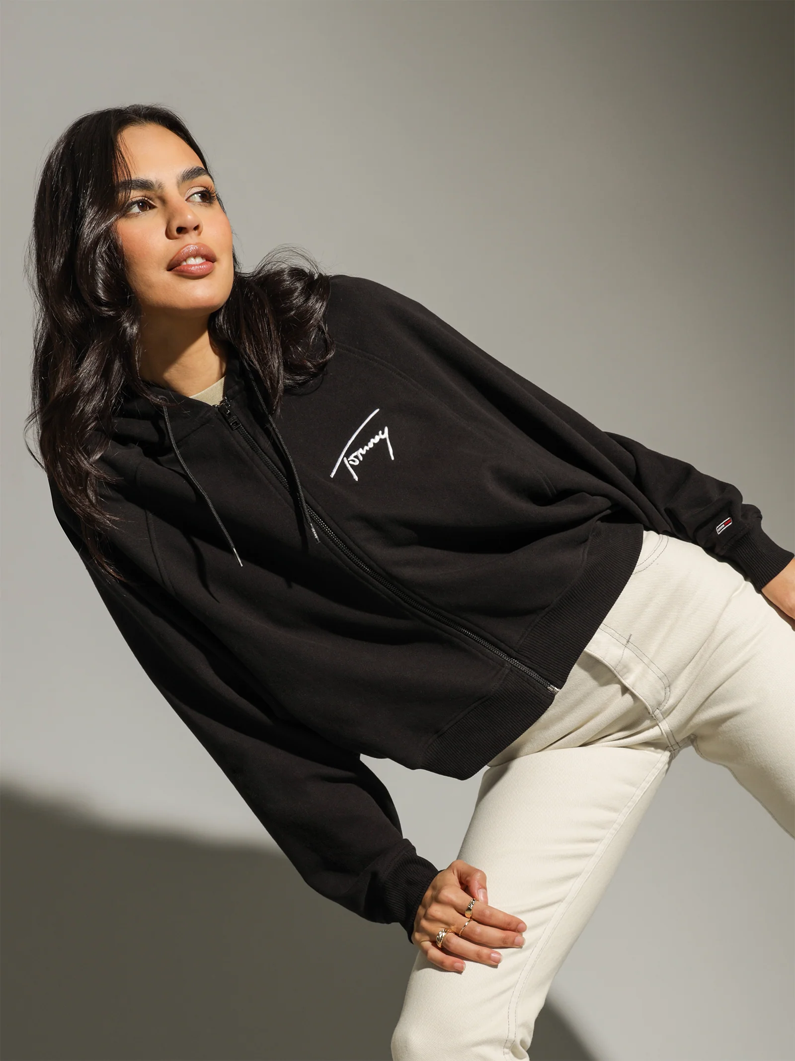 Boxy Signature Zip Hoodie