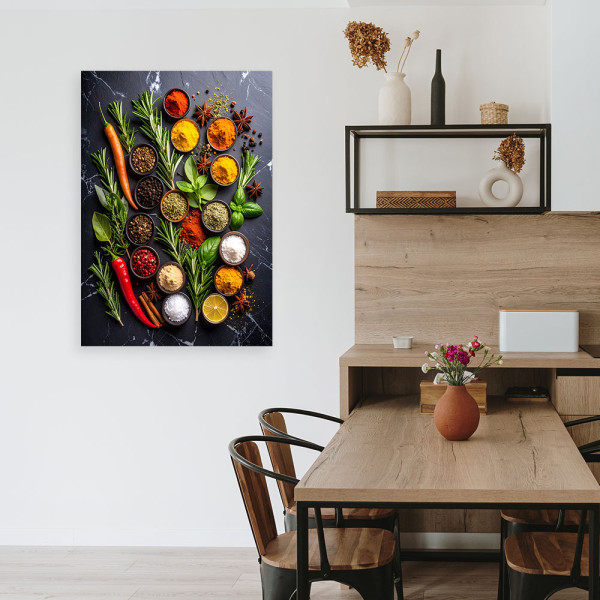 Obraz do kuchni jadalni, Zioła i przyprawy 20x30