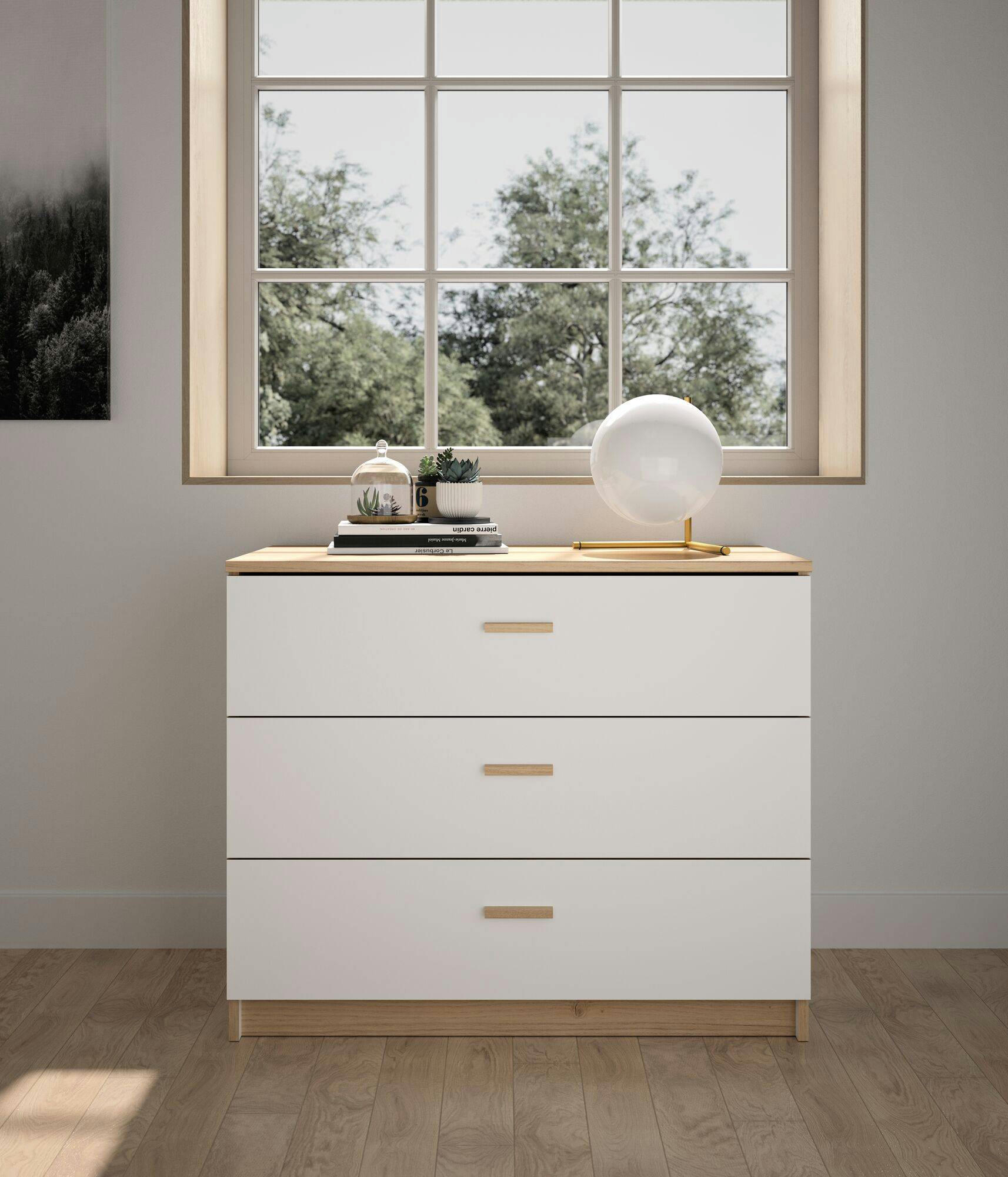 ENORA - Commode 3 tiroirs effet