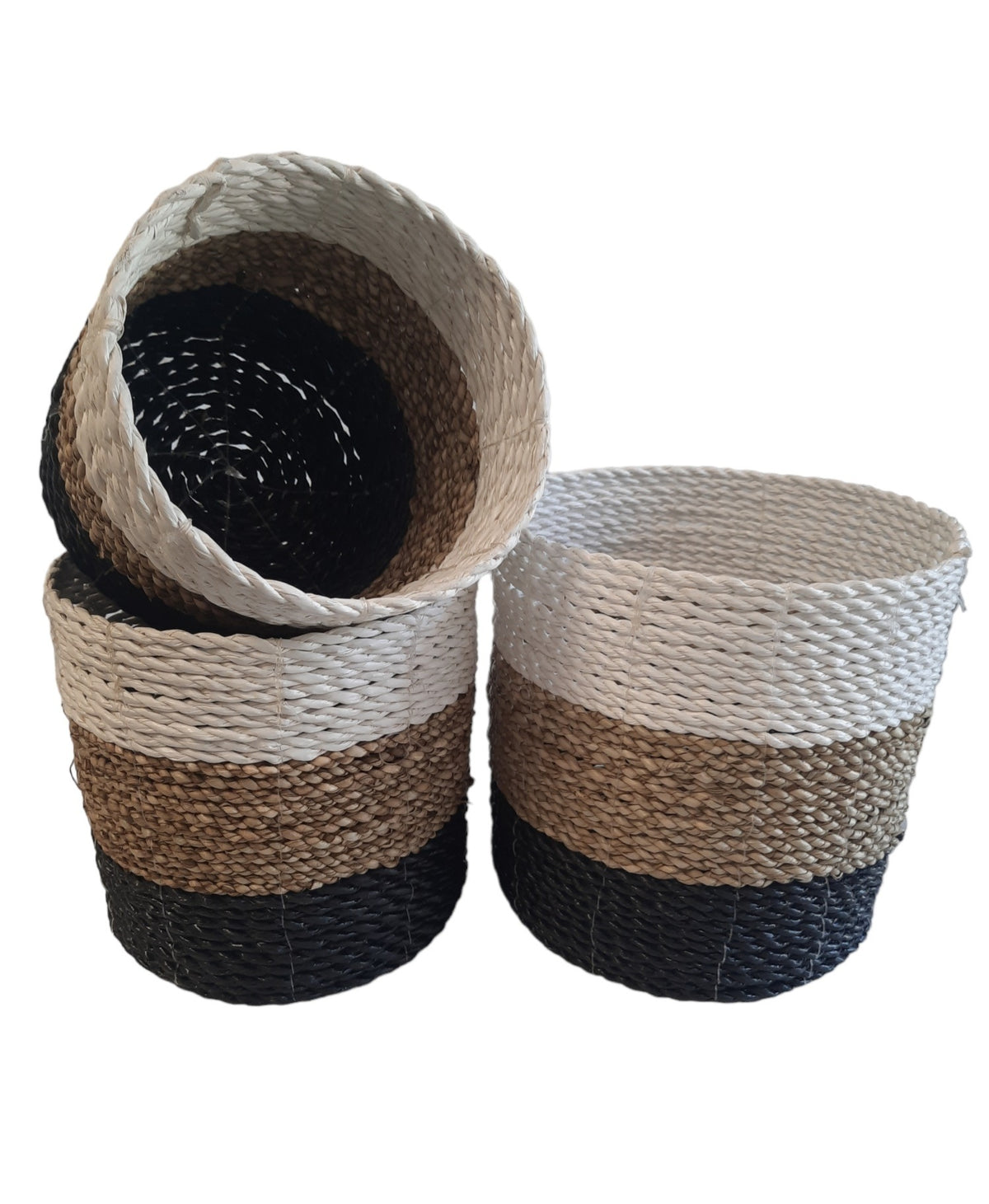 FurniLux Natuurlijke plantenbakken/ Mandenset - 20x20x21cm