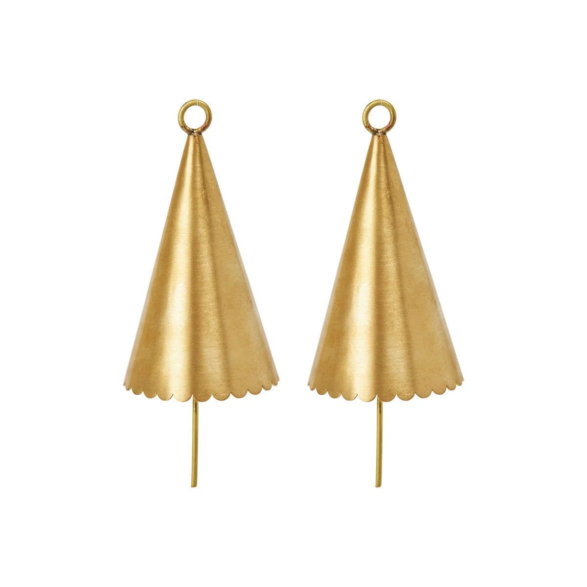Ferm Living - Cone Bell Weihnachtsschmuck, Messing (2er Set)