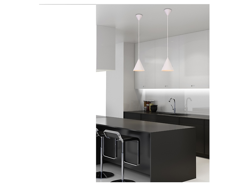 Lampa wisząca Voss metalowa biała